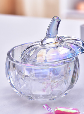 水晶玻璃碗果盘盒水果盘带盖糖果罐杯2024新款高颜值客厅家用高档