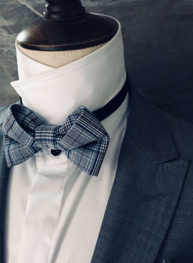 手作领结格子时尚欧美礼物bowtie