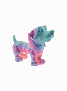 3d打印小狗腊肠狗四肢可活动圣诞节玩具家居摆件儿童玩具