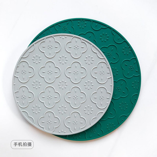 Retro thermal insulation pad silicone dining table anti-scalding pot pad coaster