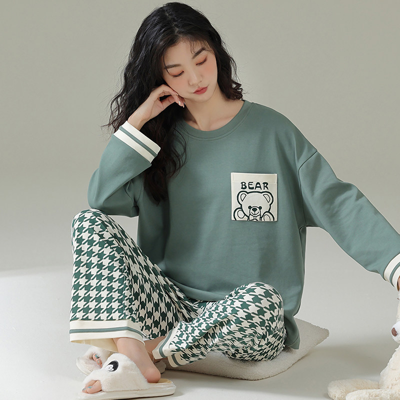 可外穿睡衣女春秋冬季纯棉长袖2025年新款可爱卡通女式家居服套装,淘宝优惠券,粉丝福利购,淘宝优惠卷