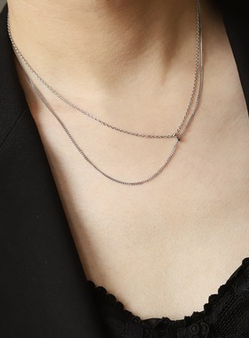 极简风钛钢女锁骨链气质百搭