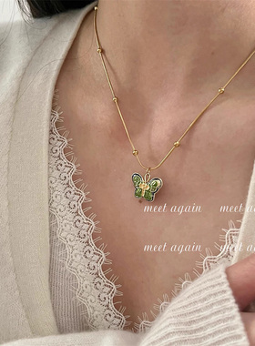 民族风博主彩色韩版圆珠项链