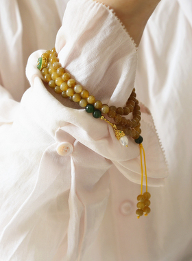 天然和田玉糖料多圈手链项链女款时尚百搭碧玉手串送闺蜜女友礼物