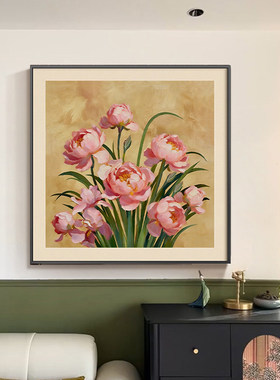 中古风花卉餐厅装饰画