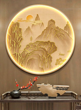 轻奢背靠金山玄关装饰画