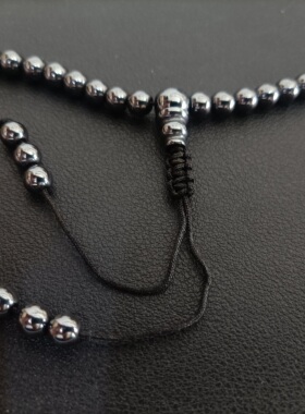 甘肃黑又亮佛珠多圈陨石108粒