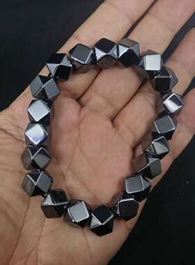 铁陨石黑又亮手串仿古唐八棱