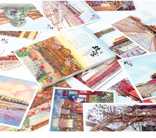 旅行时光北京故宫明信片雪景古风唯美元旦新年礼品纪念文创意包邮 - 图1