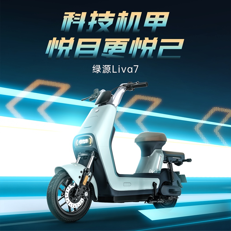 绿源LIVA7长续航新国标电动自行车48v24a锂电男女代步电瓶车-图1