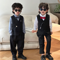 Children Suits Suit Autumn Winter New Flower Boy Boy Gown Handsome Eng Lungwind Kids Play Out For Birthday Piano