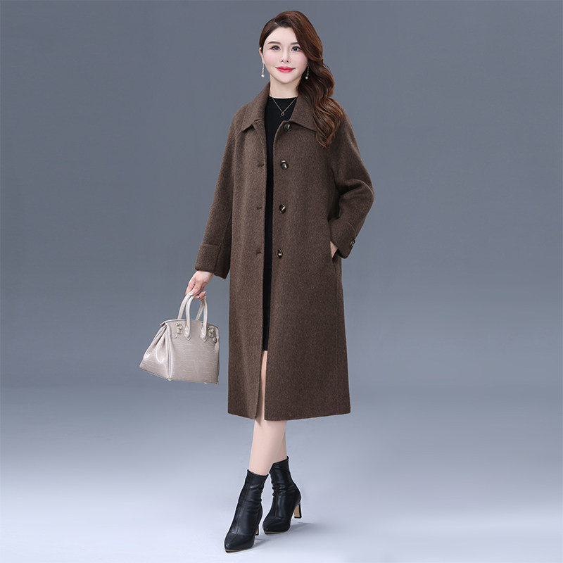 双面呢羊绒大衣女新款秋冬修身长款过膝气质显瘦妈妈休闲毛呢外套,淘宝优惠券,粉丝福利购,淘宝优惠卷