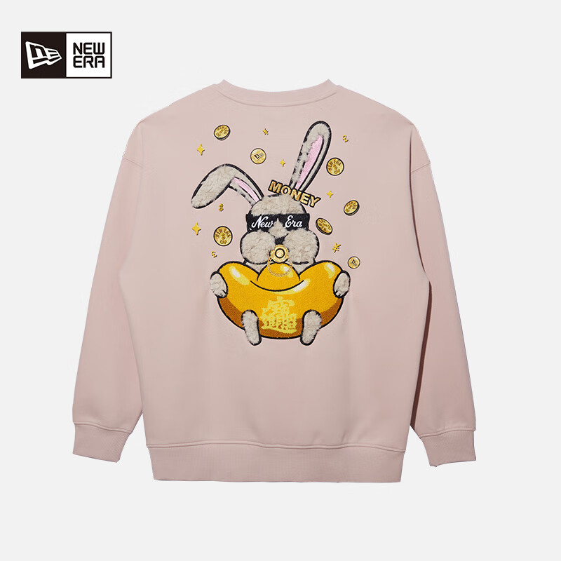 NewEra纽亦华男女同款钱兔无量系列潮流休闲圆领套头卫衣13488934 - 图0