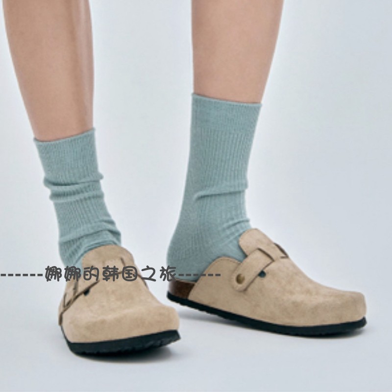 韩国代购SHOOPEN勃肯鞋厚底男女同款休闲外穿半包头拖鞋一脚蹬 - 图0