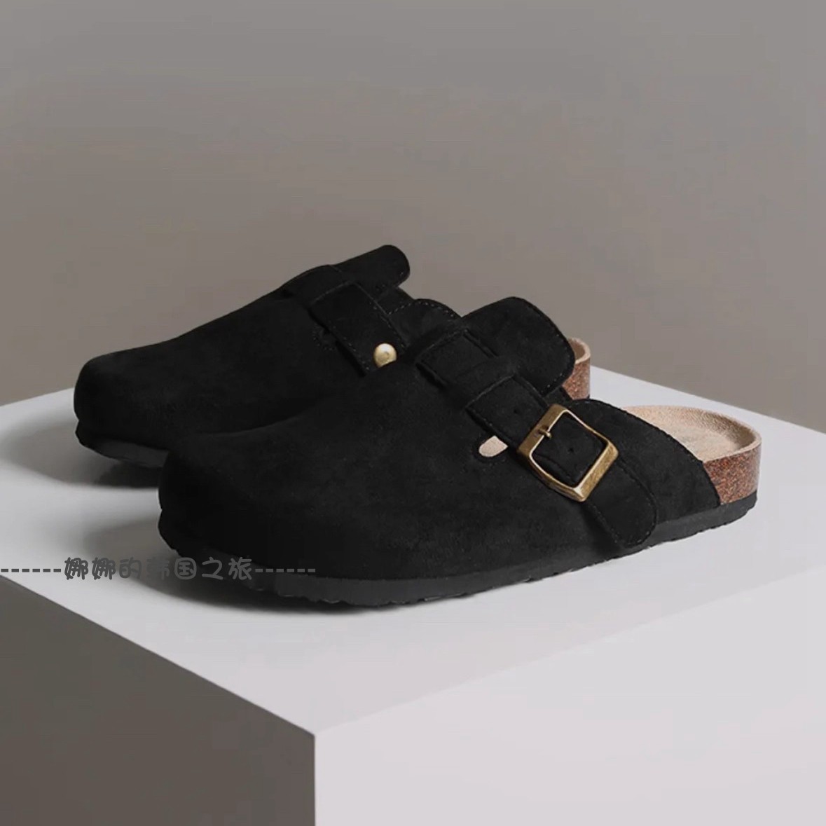 韩国代购SHOOPEN勃肯鞋厚底男女同款休闲外穿半包头拖鞋一脚蹬 - 图3