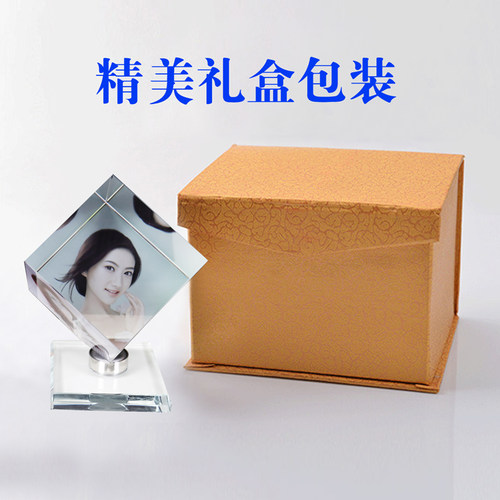 水晶魔方照片定制旋转摆台diy相片相册制作定做抖音同款创意相框 - 图2