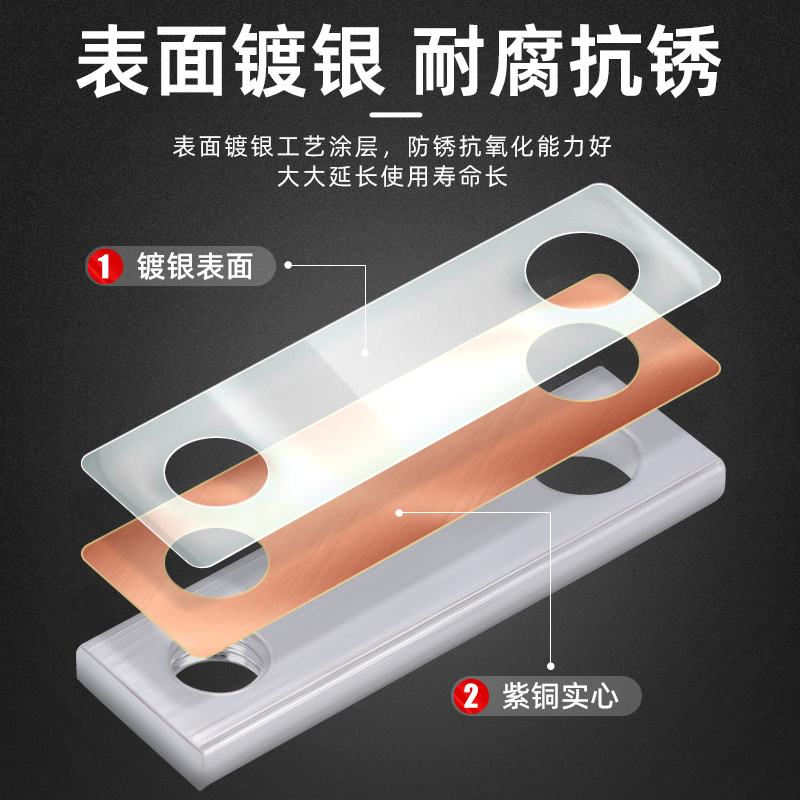 塑壳断路器扩展铜排 空气开关接线铜排CM1/NS/ABB/DZ20空开连接片 - 图3