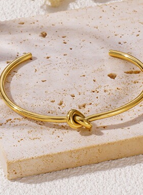 简约钛钢打结手镯可调不掉色