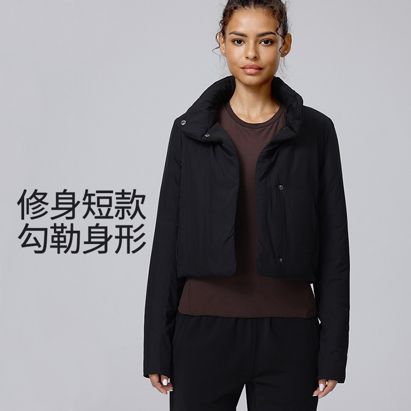 冬季保暖棉服女短款休闲运动棉服立领防风秋冬修身跑步瑜伽外套女,淘宝优惠券,粉丝福利购,淘宝优惠卷