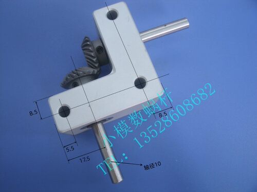 90度转换器 速比1:1小型螺旋伞齿轮箱 直角换向器 输出轴6轴8轴10 - 图2