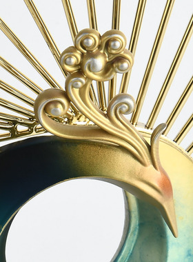 轻奢凤凰招财摆件桌面家居装饰品红酒架酒柜电视柜客厅玄关工艺品