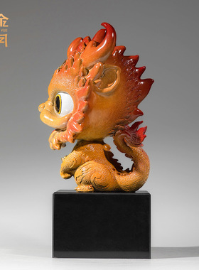 铜艺坊龘龘送宝黄铜工艺品摆件铜龙宝宝家居客厅铜装饰摆件工艺品