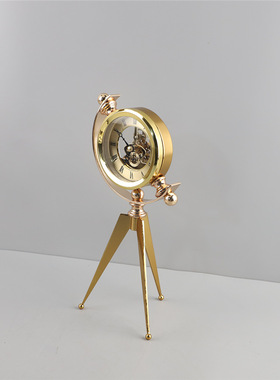 工艺品机械金属样板间桌面摆件创意客厅座钟时钟简约装饰家居现代