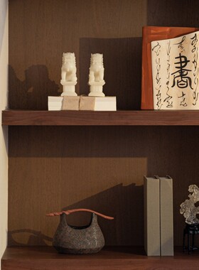 宋代美学新中式客厅酒柜电视柜摆件样板间酒店壁柜开放格软装饰品