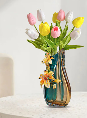 精选珐琅彩花瓶手工制作软装摆件客厅电视柜酒柜工艺品