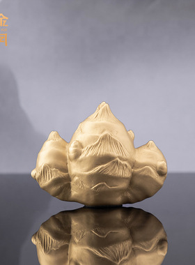 铜艺坊姜山永固彩铜摆件仿真创意生姜黄铜工艺品摆件把玩件工艺品