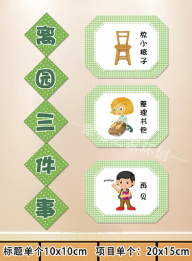 墙贴画绿色小清新环创来园几件事