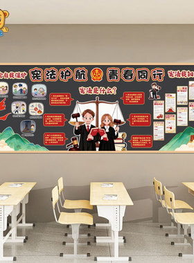 学法守法班级板报墙贴宪法是什么