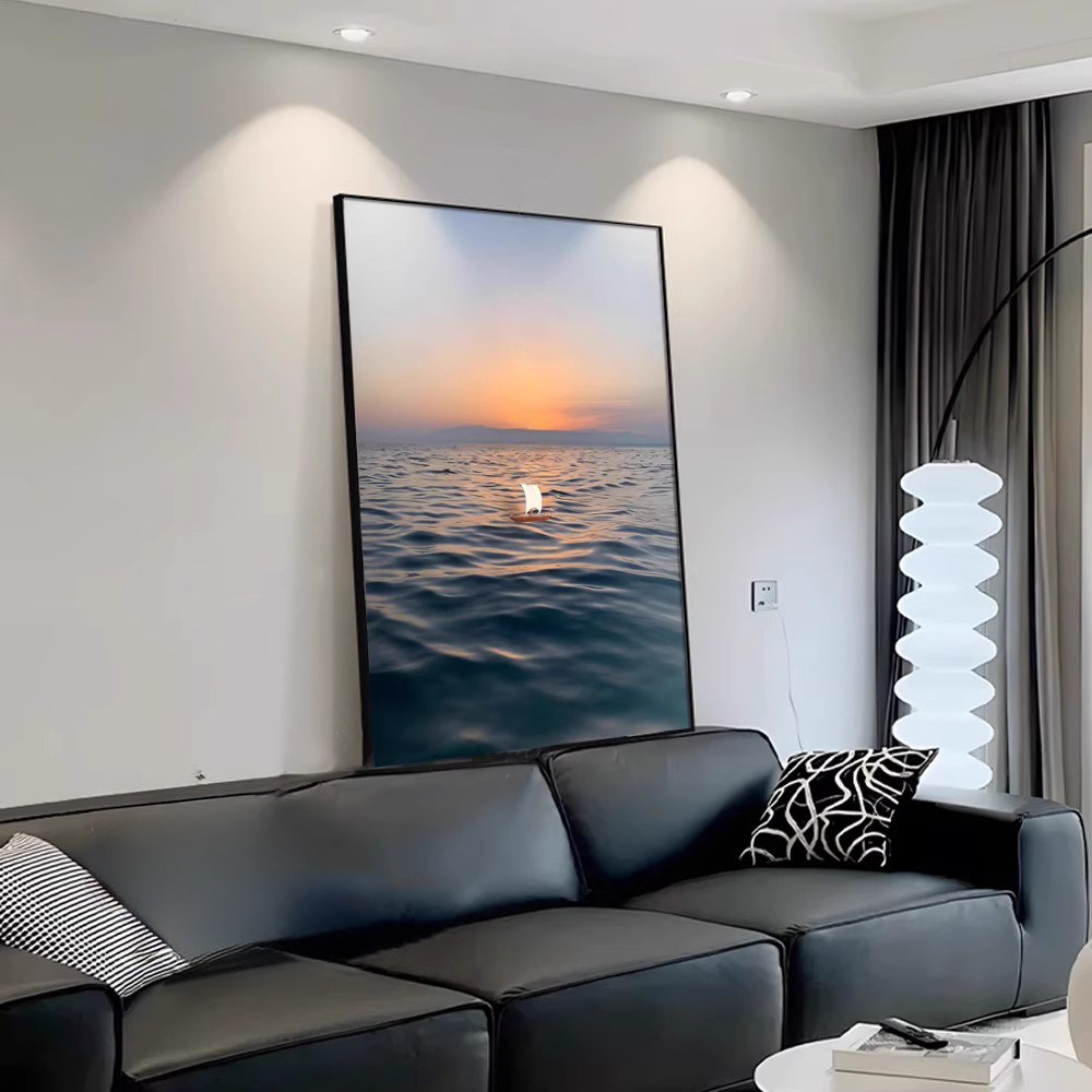 一帆风顺现代简约客厅装饰画小船海景沙发背景墙挂画高档玄关壁画,淘宝优惠券,粉丝福利购,淘宝优惠卷