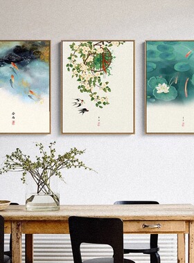 中式二十四节气客厅餐厅装饰画