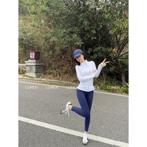 luqi lulu立领瑜伽服Defina金拉链立领夹克瘦身长袖修身运动外套 - 图2