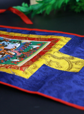 西藏唐卡佛堂装饰用品卓玛嘎尔姆挂画白度母唐卡佛像