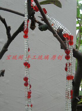 diy原创琉璃珠子长款毛衣链