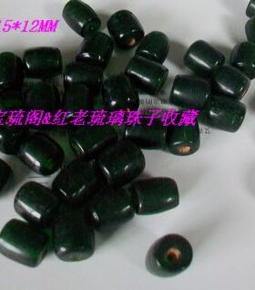 diy深绿色琉璃手工圆形项链散珠