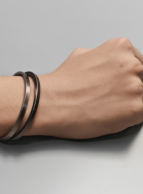 欧美复古男士钛钢手镯