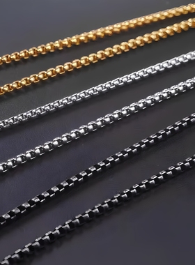 男士钛钢霸气项链韩版潮男黑色