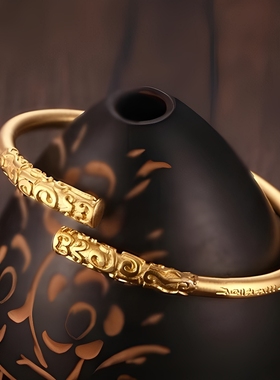 钛钢紧箍咒手镯男女黑色开口式