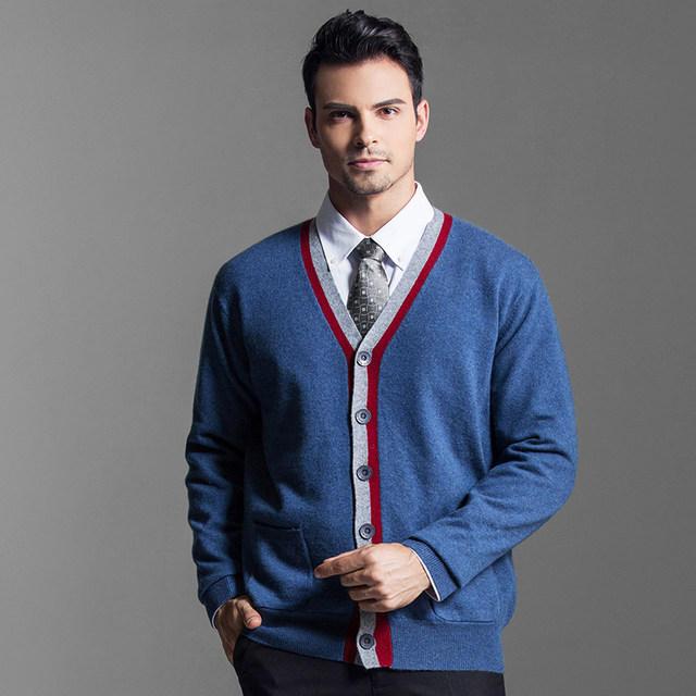 Rishen V-neck Casual Business Pullover Warm Sweater