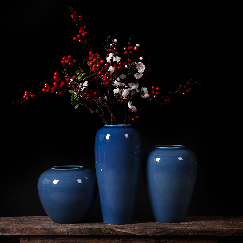 现代简约景德镇陶瓷花瓶摆件样板房餐桌电视柜客厅水养插花装饰品 - 图0