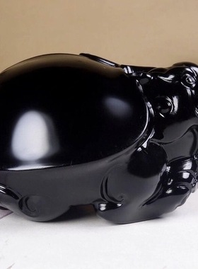 天然新疆和田玉墨玉龙龟手把件手玩件玉石玉器龙龟把玩件证书