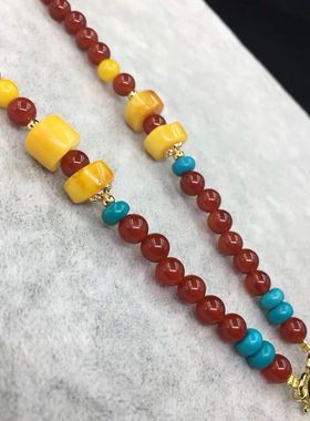 原创蝴蝶天然红玛瑙本命年佛牌链