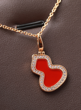 红运当头/本命年红色项链红玉髓玛瑙白贝母镀18K玫瑰金毛衣链