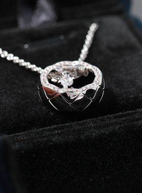 「好货推荐」经典菱格项链纯银高级感菱形格纹水冰月叠戴锁骨链