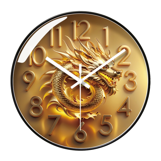 Yipula 7117 Silent Sweep Second Clock Chinese Dragon Decorative Wall Watch Home Living Room Modern Creative Wall Clock