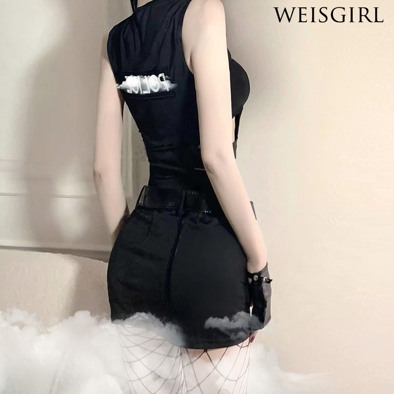 weisgril制服诱感网红主播变装女警夜店套装情绪服装cosplay-图2