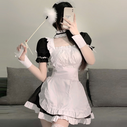 经典纯欲风cosplay夜场日系性感制服套装猫咪可爱女佣服女仆睡裙 - 图1